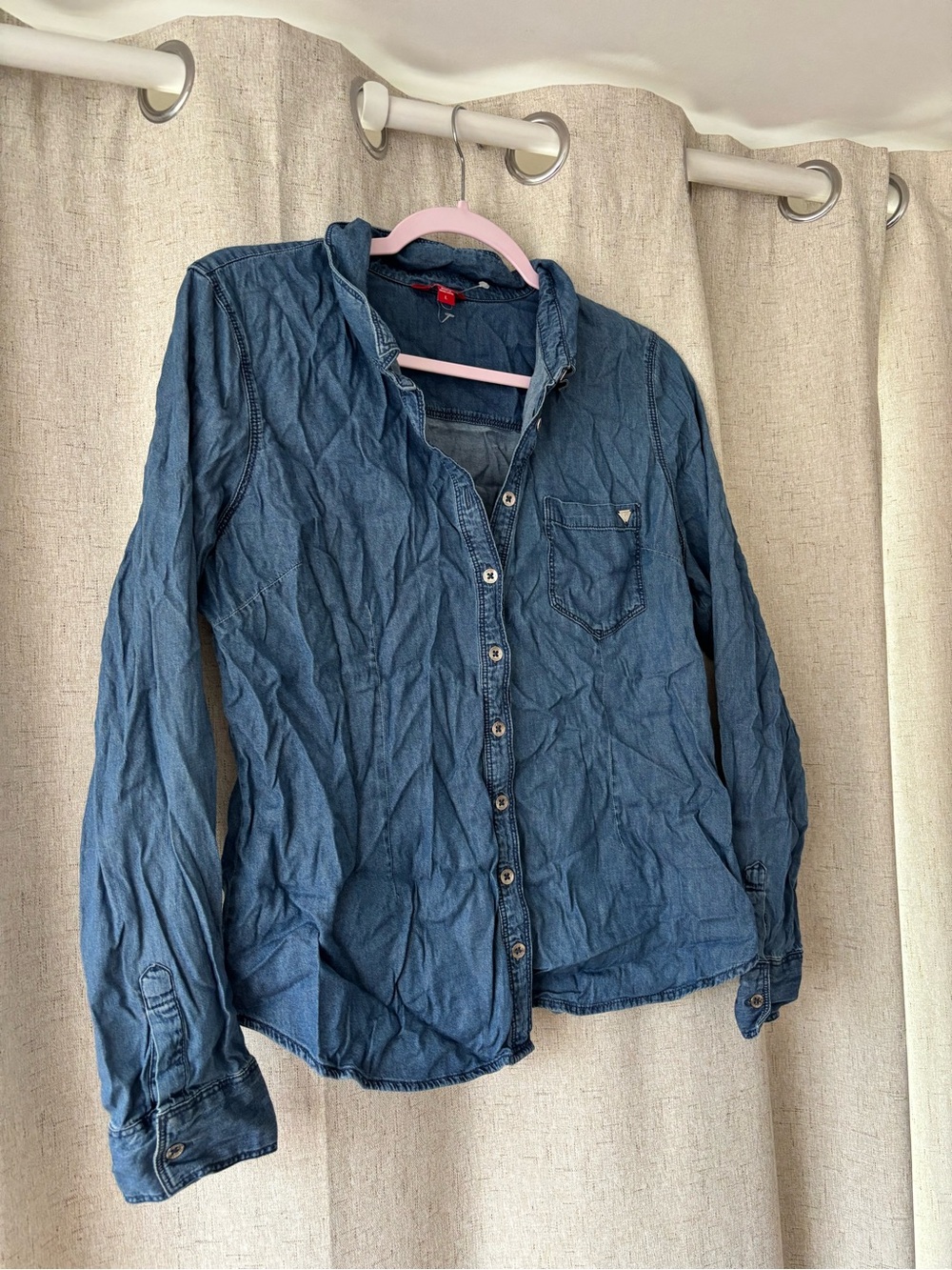 Guess Women's Indigo Denim Button-Down Shirt